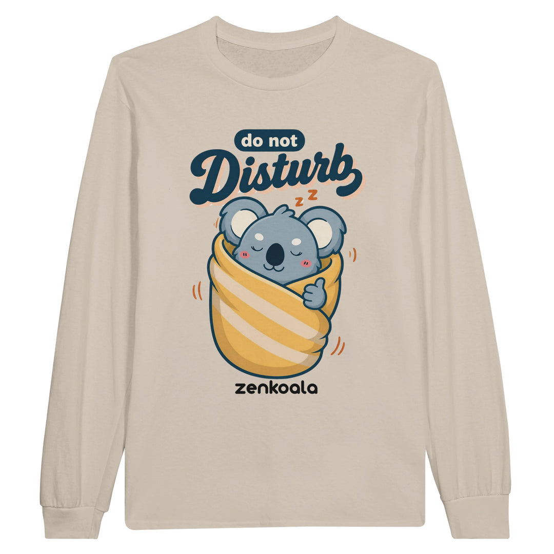 Do Not Disturb Koala long sleeve tee in sand — Zen Koala Australia