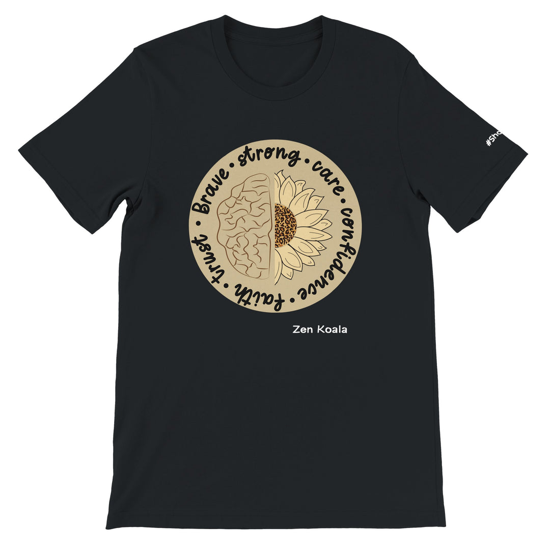 Be Brave feel-good t-shirt in black — Zen Koala Australia