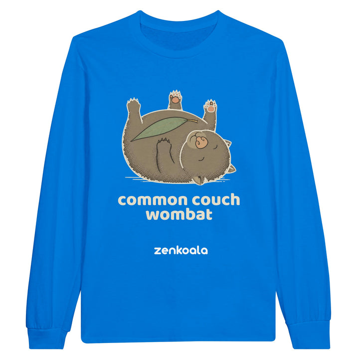 Common Couch Wombat long sleeve tee in royal — Zen Koala Australia