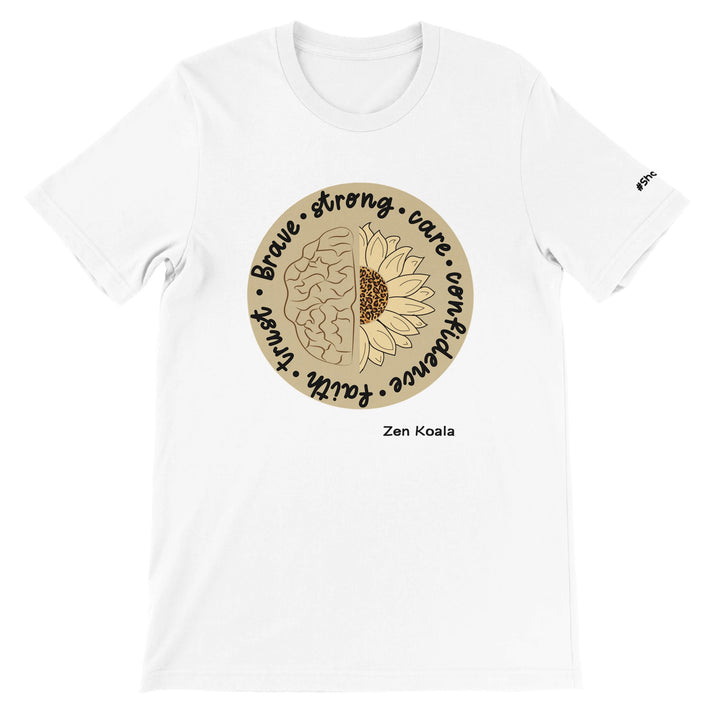 Be Brave feel-good t-shirt in white — Zen Koala Australia
