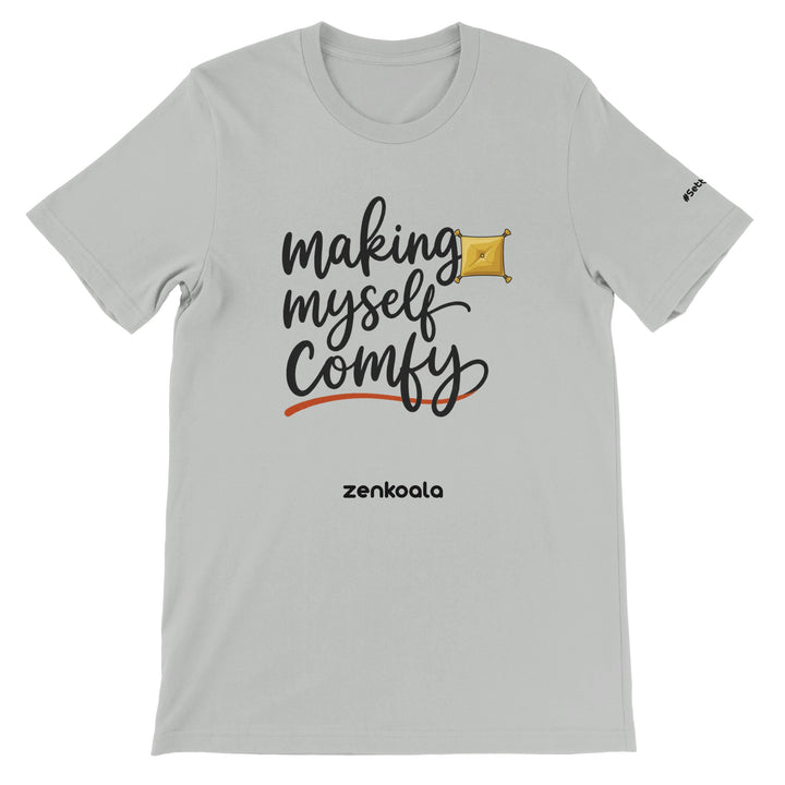 Making Myself Comfy feel-good tee in silver — Zen Koala Australia