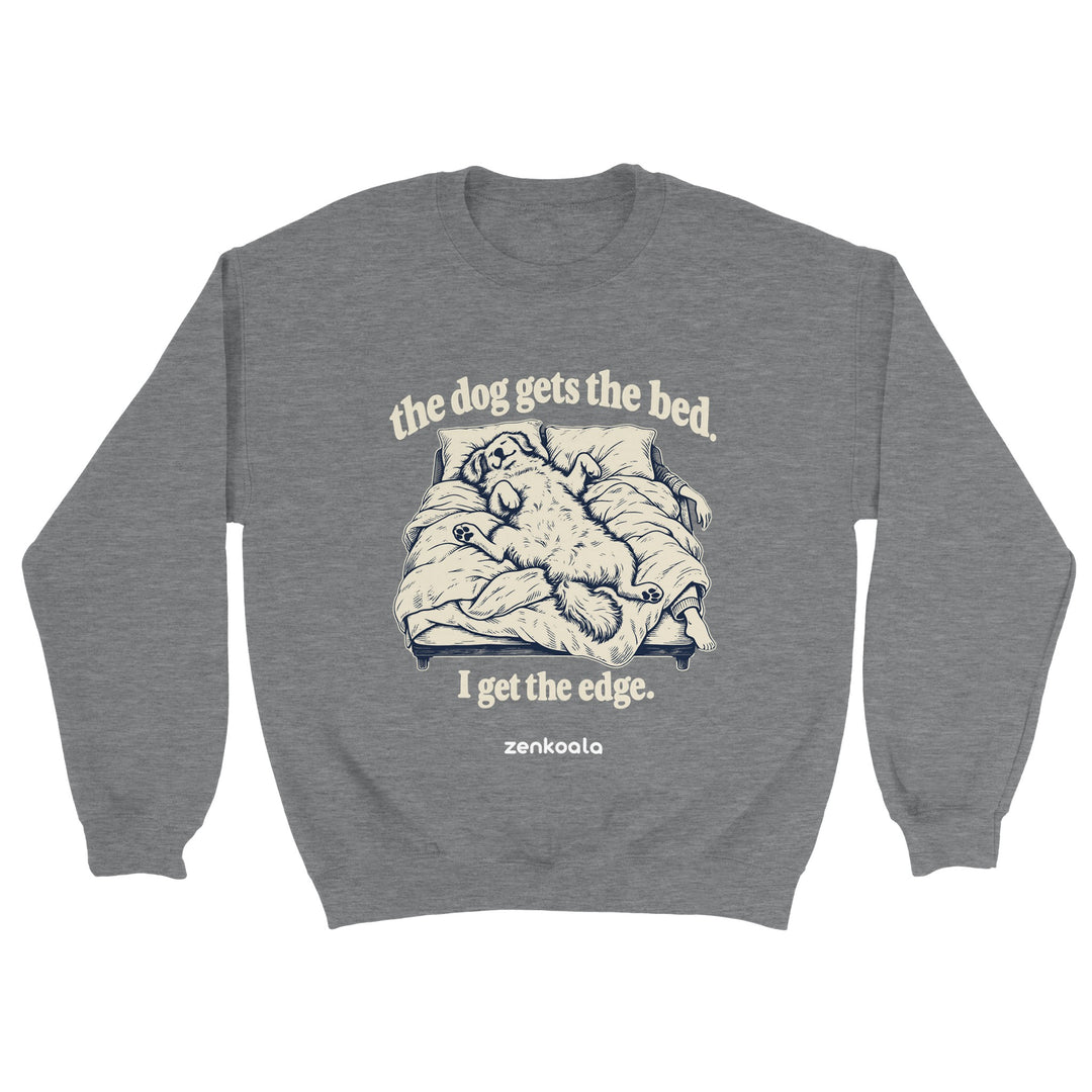 The Dog Gets the Bed feel-good sweatshirt in sport grey, Zen Koala Australia