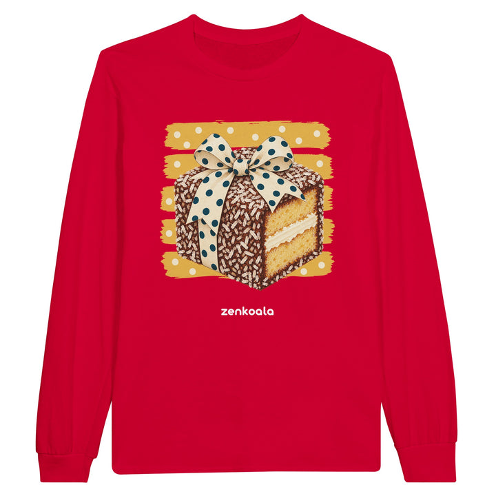 Lamington feel-good long sleeve tee in red, Zen Koala Australia