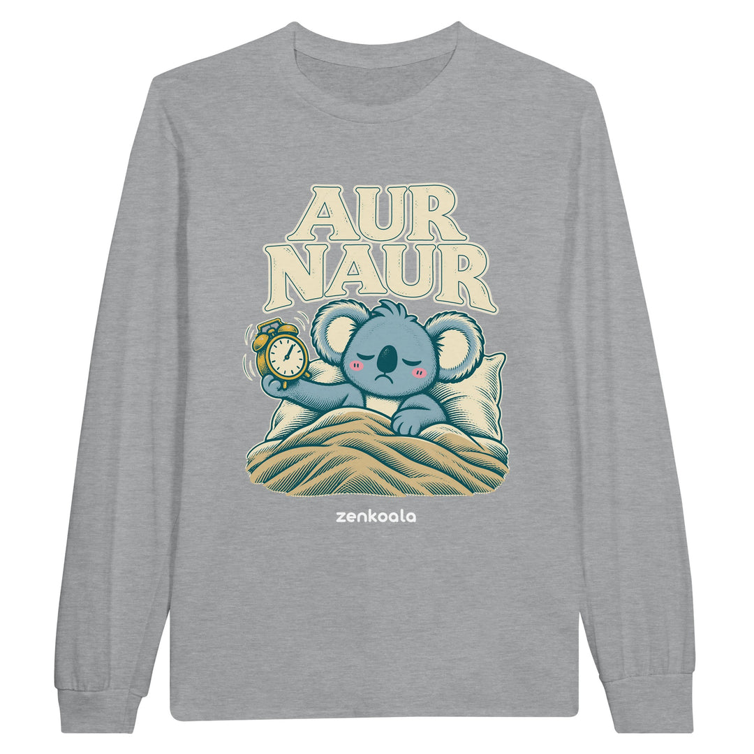 Aur Naur feel-good long sleeve tee in sports grey, Zen Koala Australia
