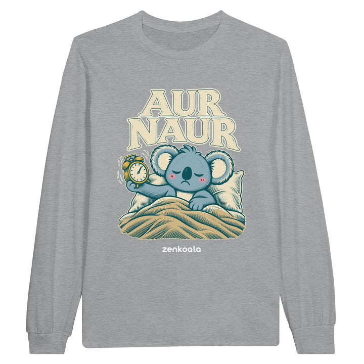 Aur Naur feel-good long sleeve tee in sports grey, Zen Koala Australia