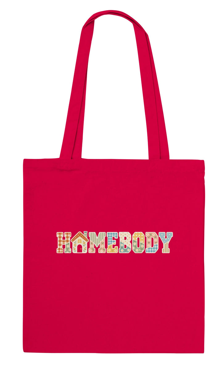 Homebody Faux Patchwork feel-good tote bag in red, Zen Koala Australia