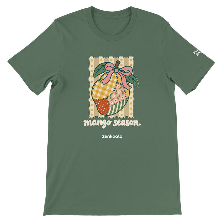 Mango Season feel-good tee in military green, Zen Koala Australia