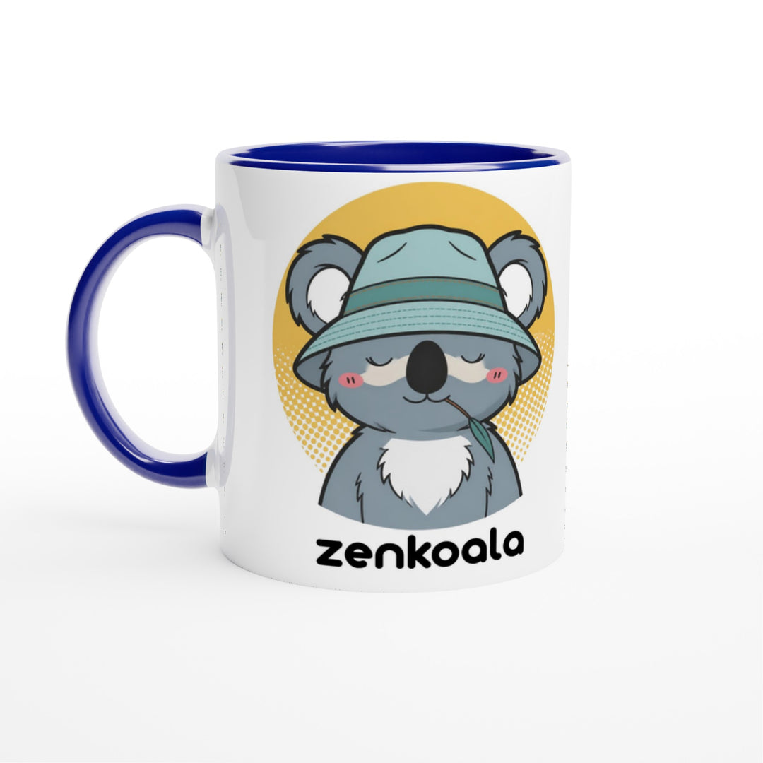 Koala Zinc and Bucket Hat feel-good mug, blue inside — Zen Koala Australia