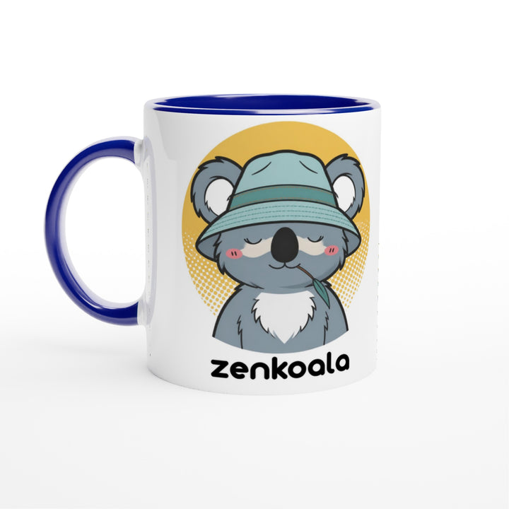Koala Zinc and Bucket Hat feel-good mug, blue inside — Zen Koala Australia