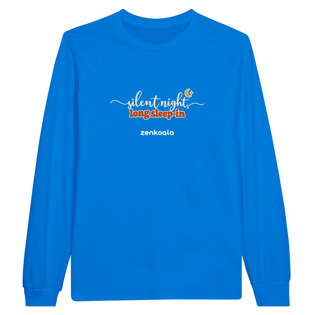 Silent Night Long Sleep-In feel-good long sleeve tee in royal, Zen Koala Australia