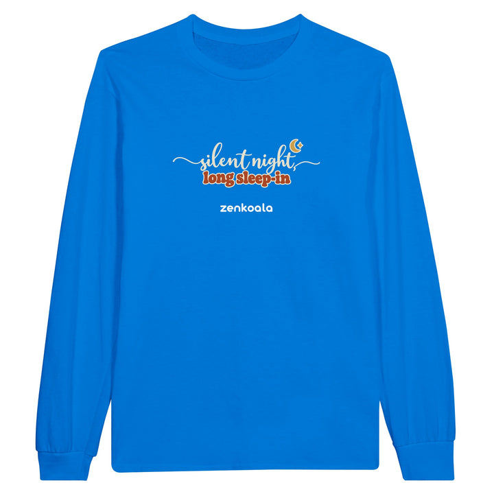 Silent Night Long Sleep-In feel-good long sleeve tee in royal, Zen Koala Australia