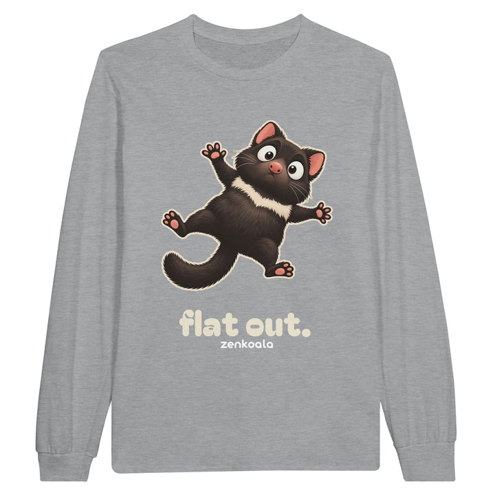 Flat Out feel-good long sleeve tee in sports grey, Zen Koala Australia