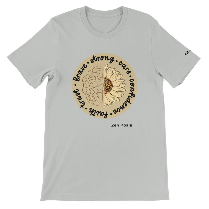 Be Brave feel-good t-shirt in silver — Zen Koala Australia