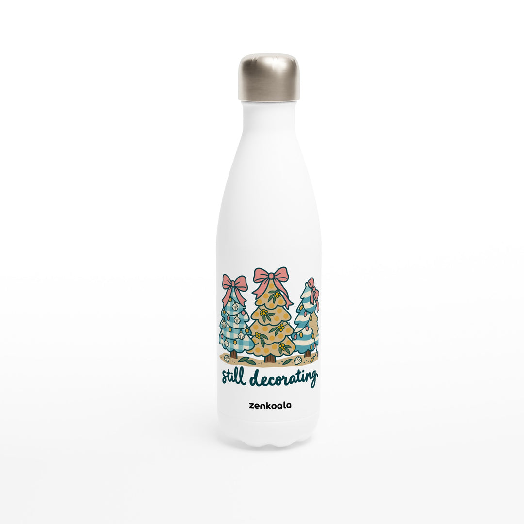 Still Decorating feel-good water bottle: three Christmas trees, Zen Koala Australia