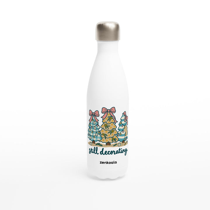 Still Decorating feel-good water bottle: three Christmas trees, Zen Koala Australia