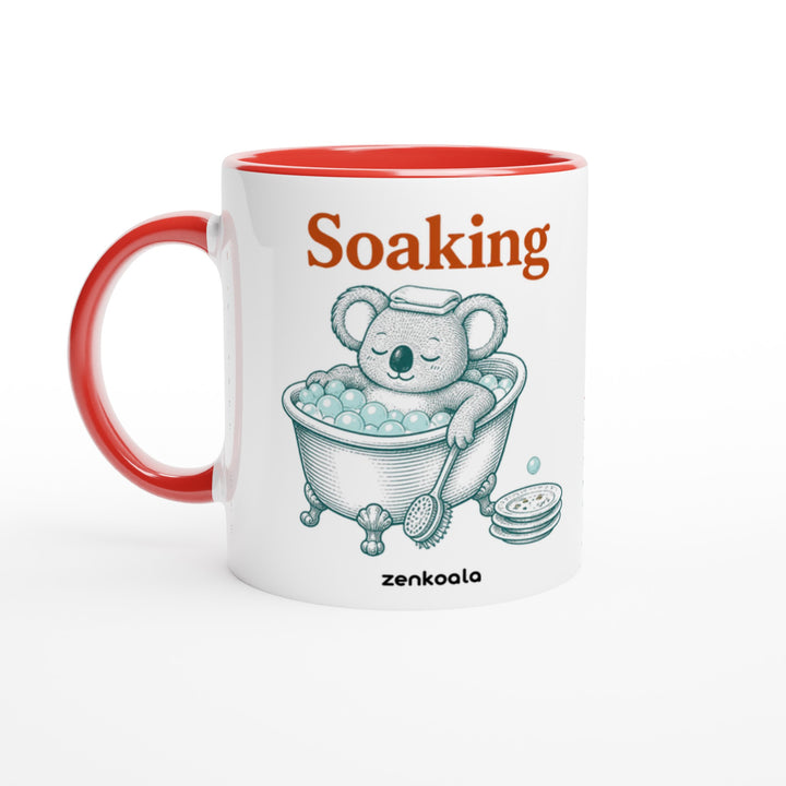 Soaking Koala Bath feel-good mug: a koala soaking in a bubble bath, Zen Koala Australia