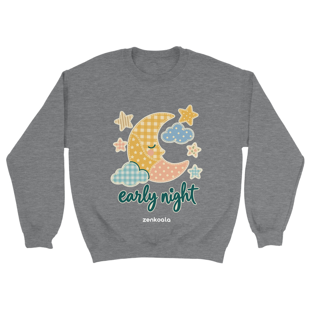 Early Night Moon feel-good sweatshirt in sport grey, Zen Koala Australia