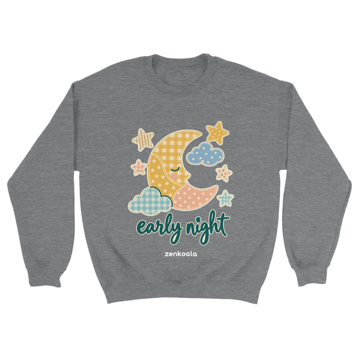 Early Night Moon feel-good sweatshirt in sport grey, Zen Koala Australia
