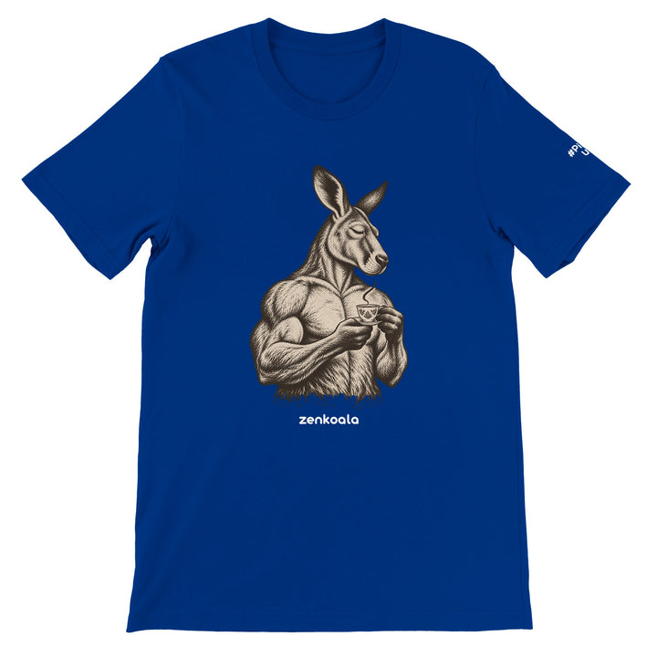 Buff Roo Teacup feel-good tee in true royal, Zen Koala Australia