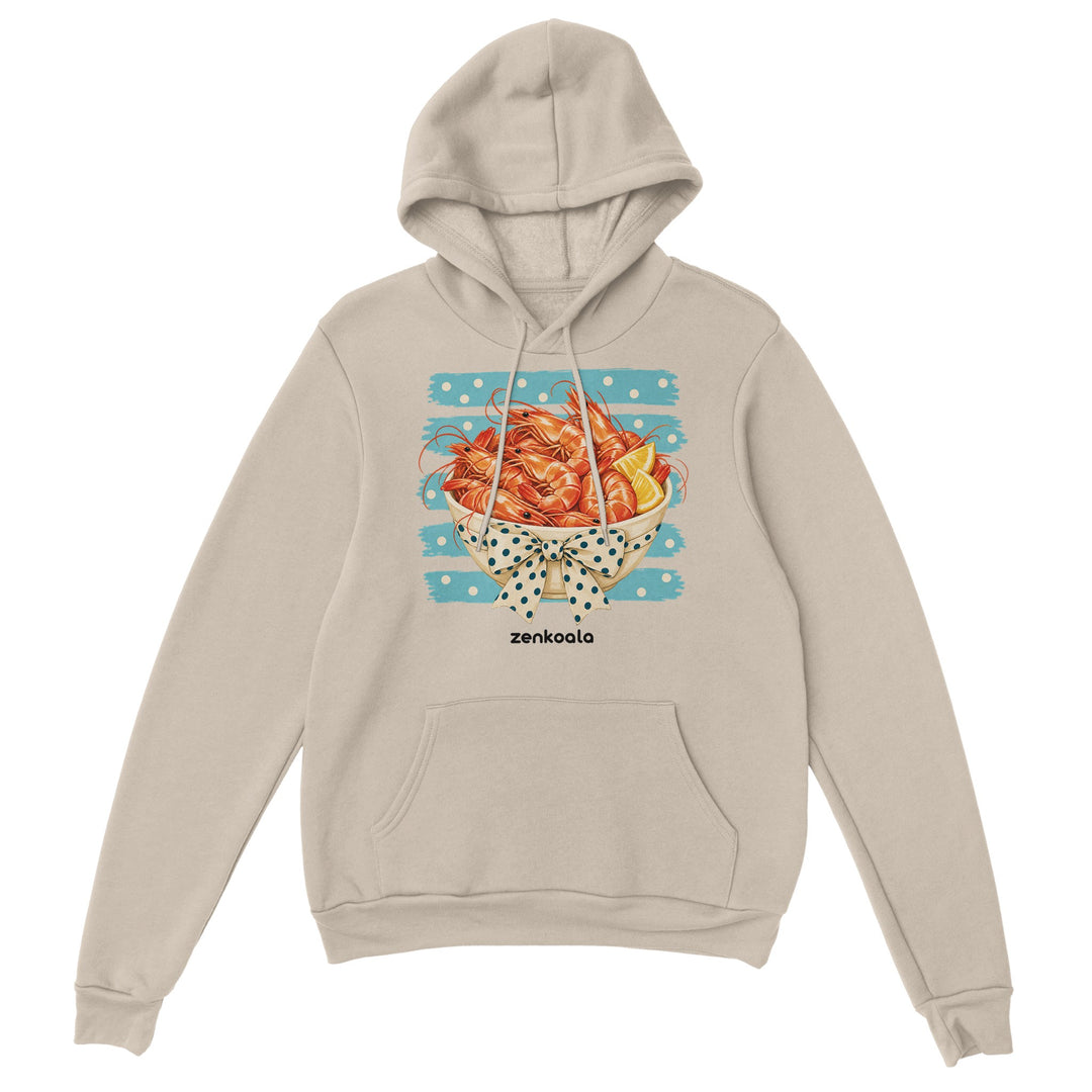 Prawns feel-good hoodie in sand, Zen Koala Australia