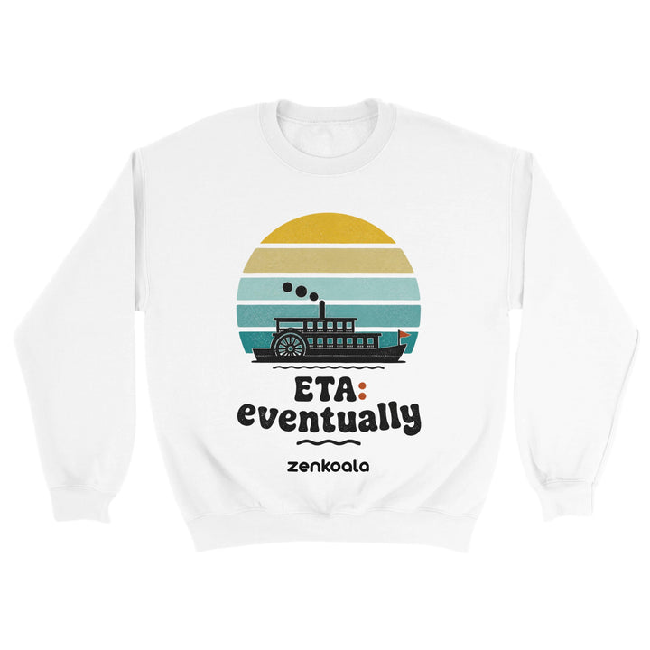 ETA Eventually feel-good sweatshirt in white — Zen Koala Australia