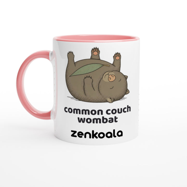 Common Couch Wombat feel-good mug, pink inside — Zen Koala Australia