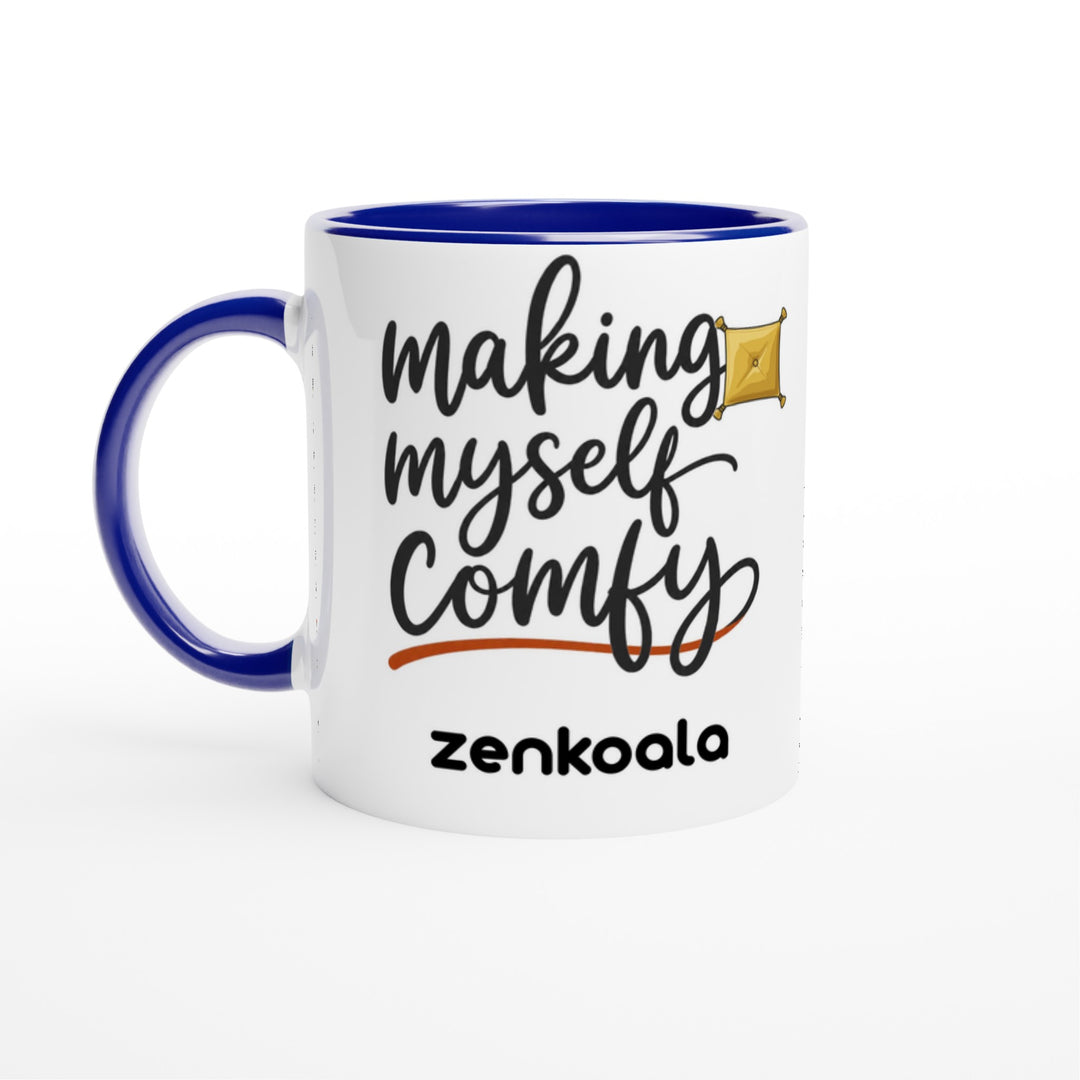 Making Myself Comfy feel-good mug, blue inside — Zen Koala Australia