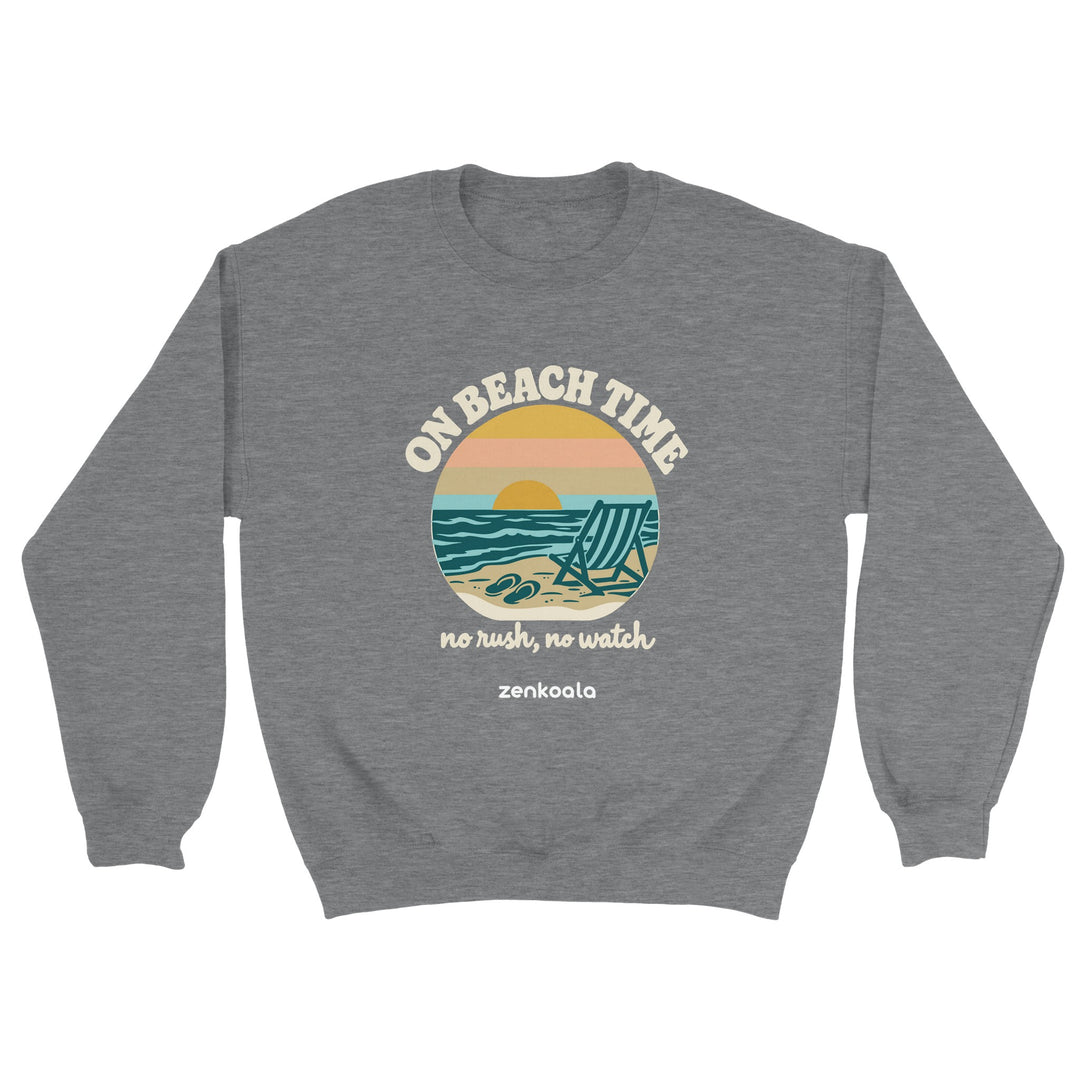 On Beach Time feel-good sweatshirt in sport grey, Zen Koala Australia