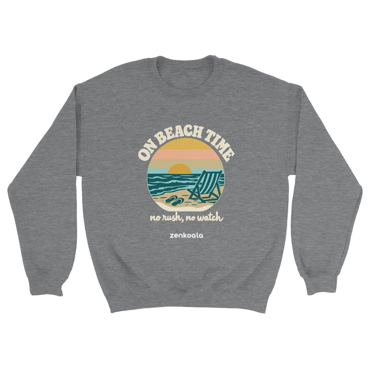 On Beach Time feel-good sweatshirt in sport grey, Zen Koala Australia