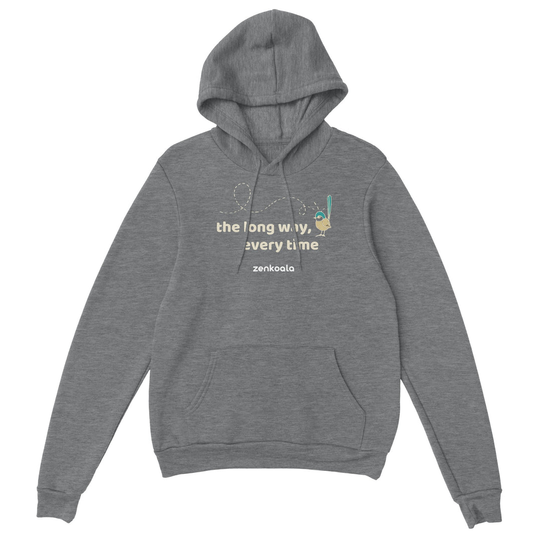 The Long Way Every Time feel-good hoodie in sport grey, Zen Koala Australia