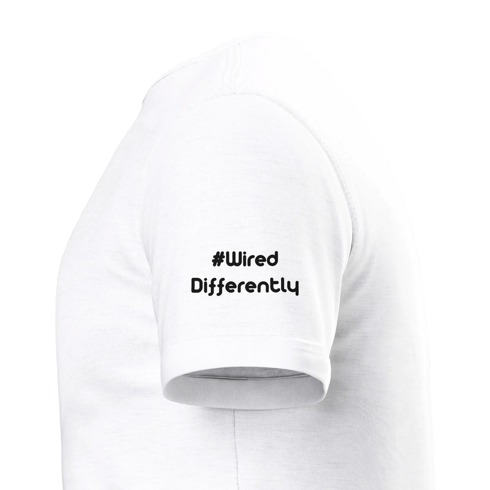 Sleeve close-up: #WiredDifferently — Zen Koala Australia feel-good clothing