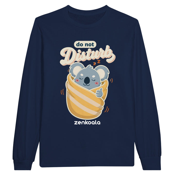 Do Not Disturb Koala long sleeve tee in navy — Zen Koala Australia