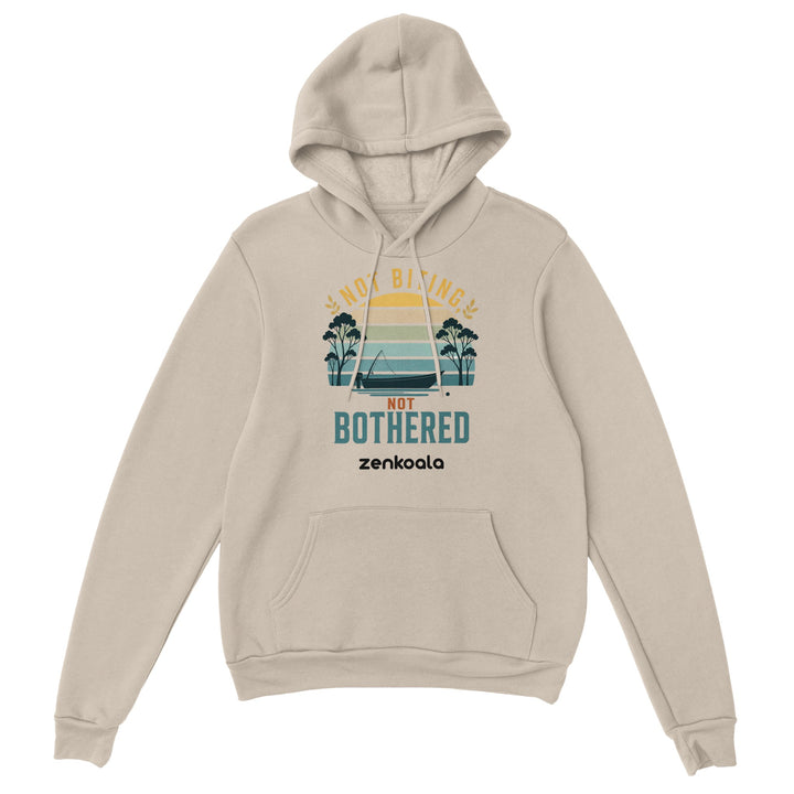 Not Biting Not Bothered feel-good hoodie in Sand — Zen Koala Australia