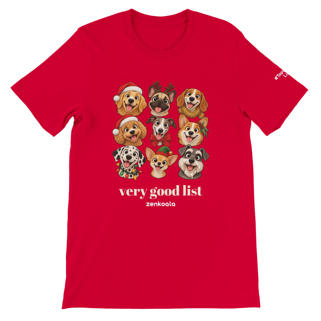 Very Good List feel-good tee in red, Zen Koala Australia