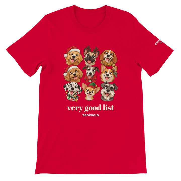 Very Good List feel-good tee in red, Zen Koala Australia
