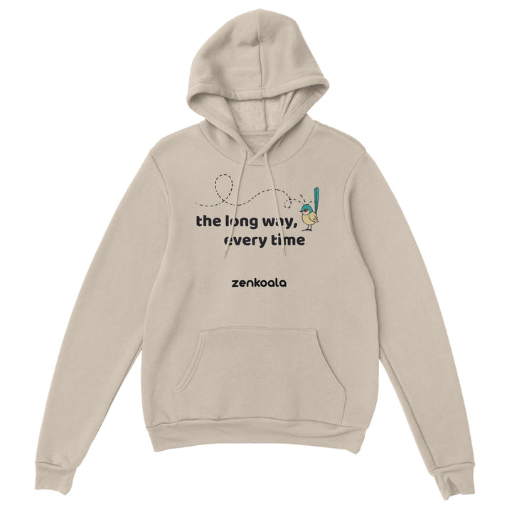 The Long Way Every Time feel-good hoodie in Sand — Zen Koala Australia