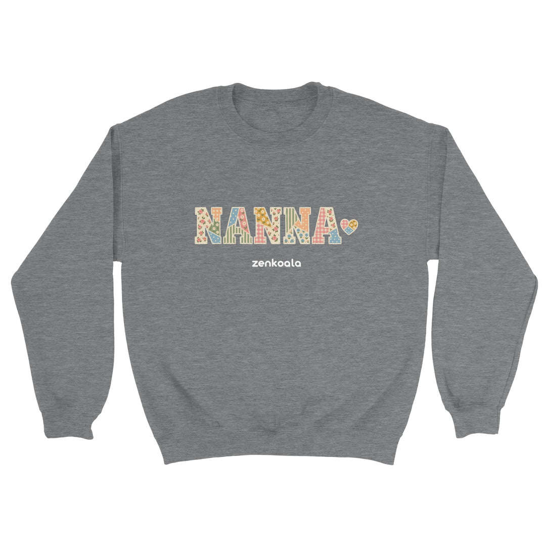 Nanna Faux Patchwork feel-good sweatshirt in sport grey, Zen Koala Australia