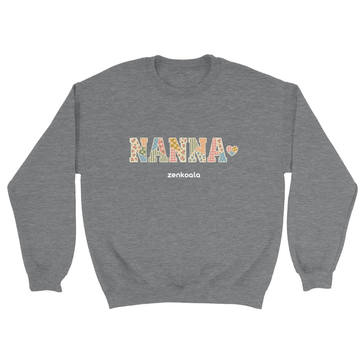 Nanna Faux Patchwork feel-good sweatshirt in sport grey, Zen Koala Australia