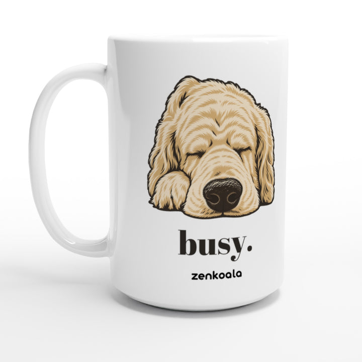 Busy feel-good 15oz mug: a dog fast asleep, Zen Koala Australia