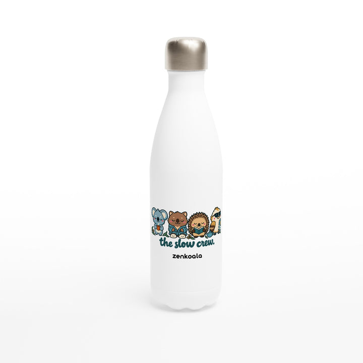 The Slow Crew feel-good water bottle: four Aussie animals in a row, Zen Koala Australia