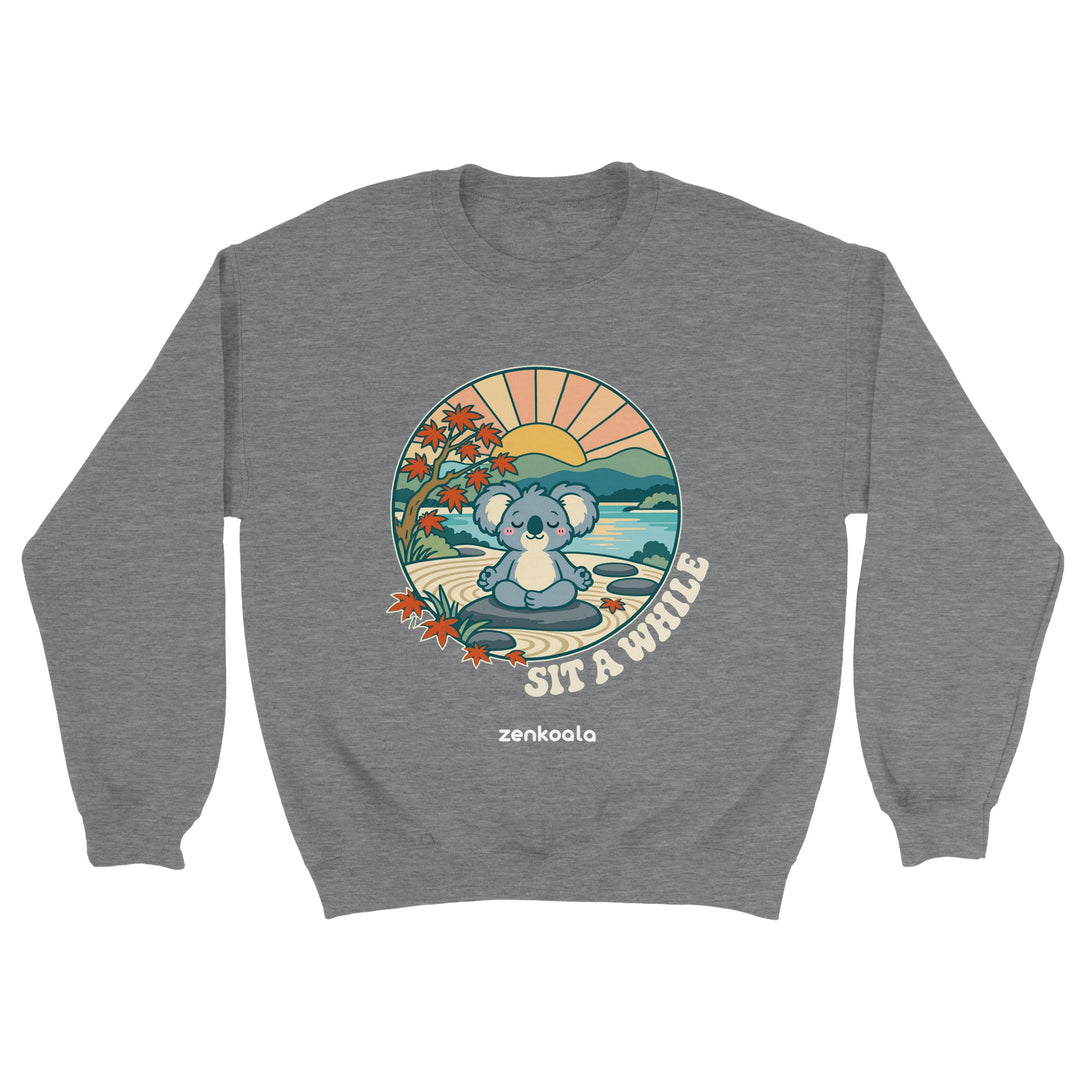 Sit a While feel-good sweatshirt in sport grey, Zen Koala Australia