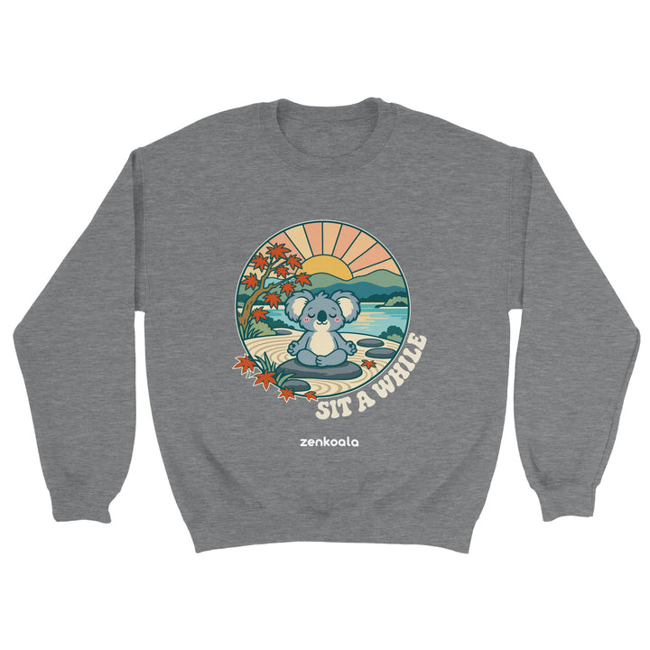 Sit a While feel-good sweatshirt in sport grey, Zen Koala Australia