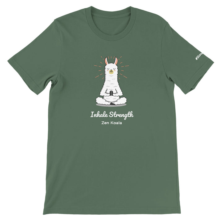 Breathe feel-good t-shirt in military green — Zen Koala Australia