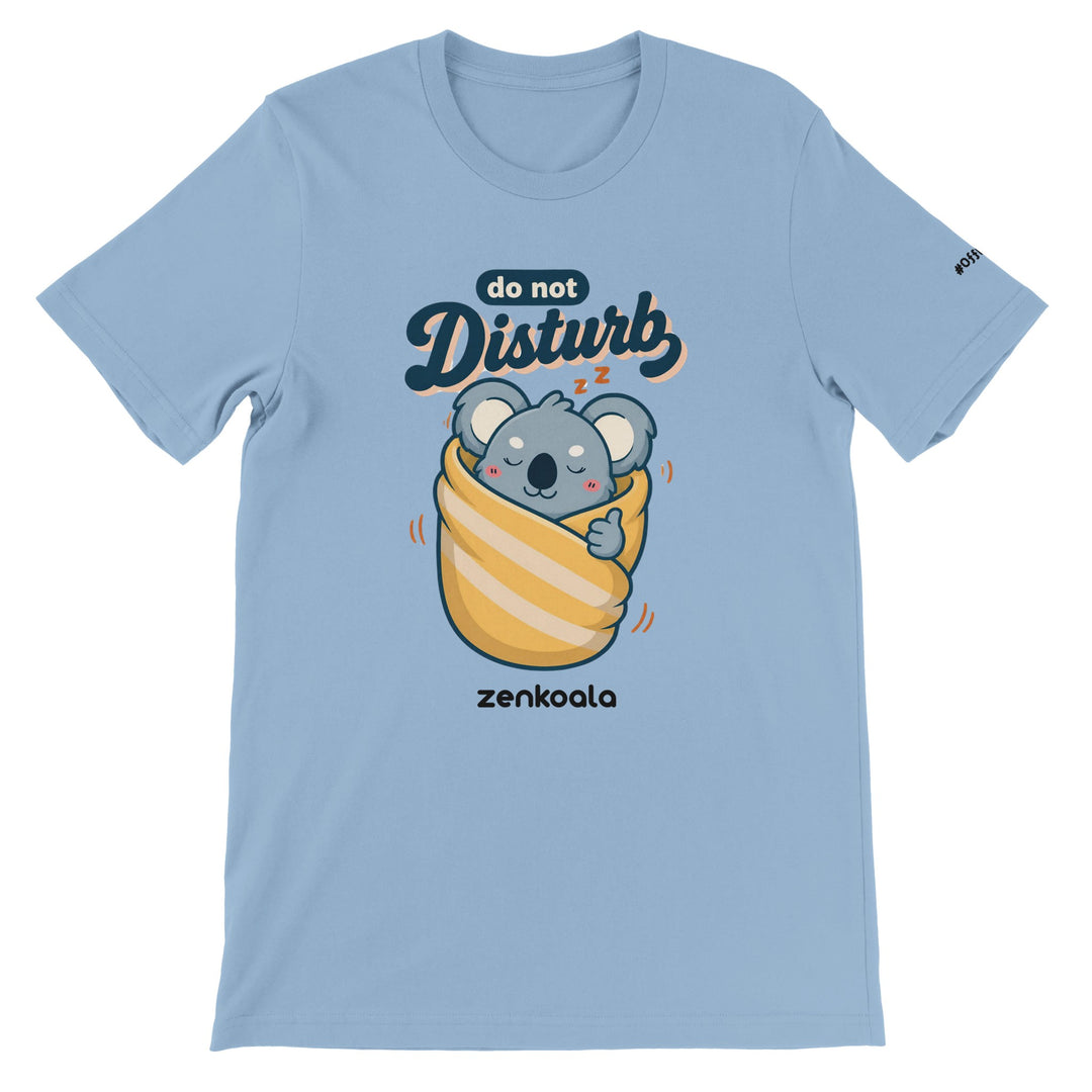 Do Not Disturb Koala feel-good tee in light blue — Zen Koala Australia