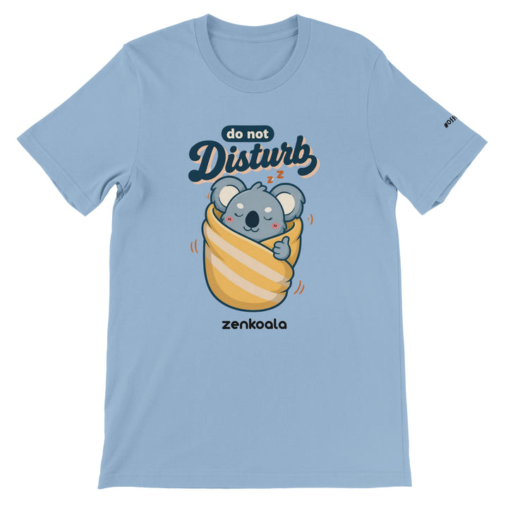 Do Not Disturb Koala feel-good tee in light blue — Zen Koala Australia