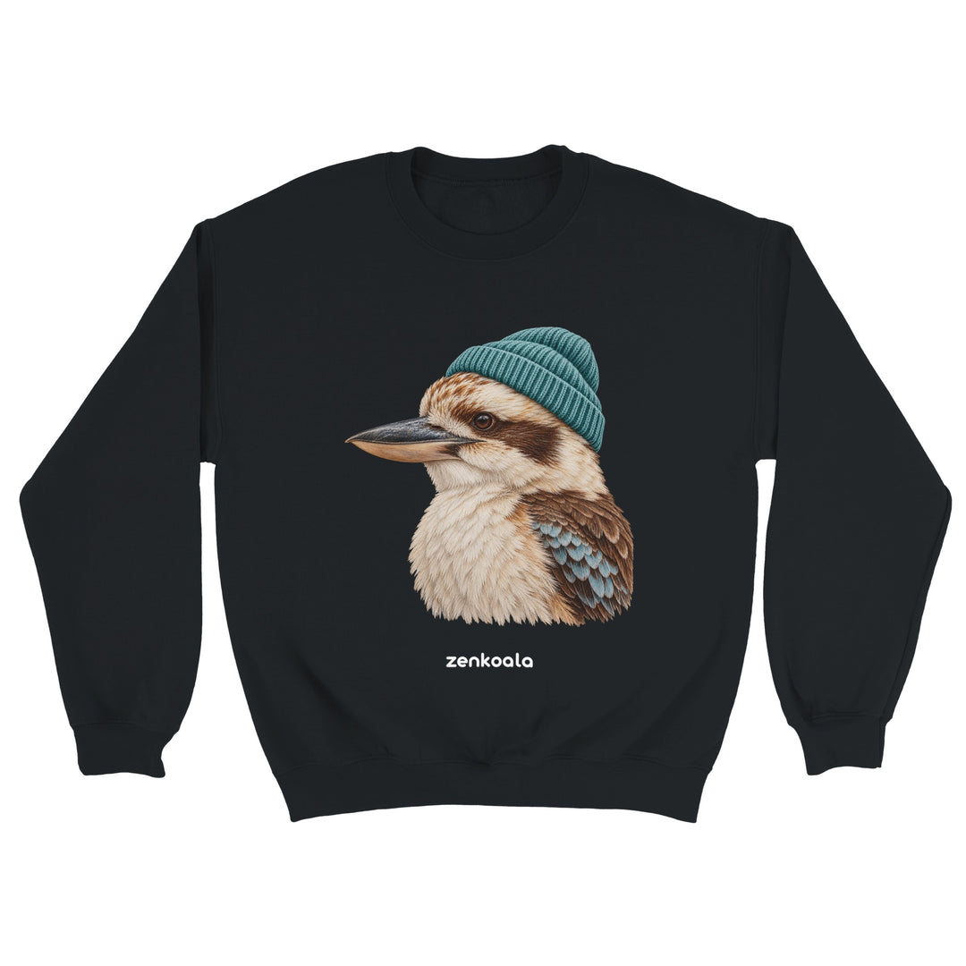 Kookaburra Beanie feel-good sweatshirt in black, Zen Koala Australia