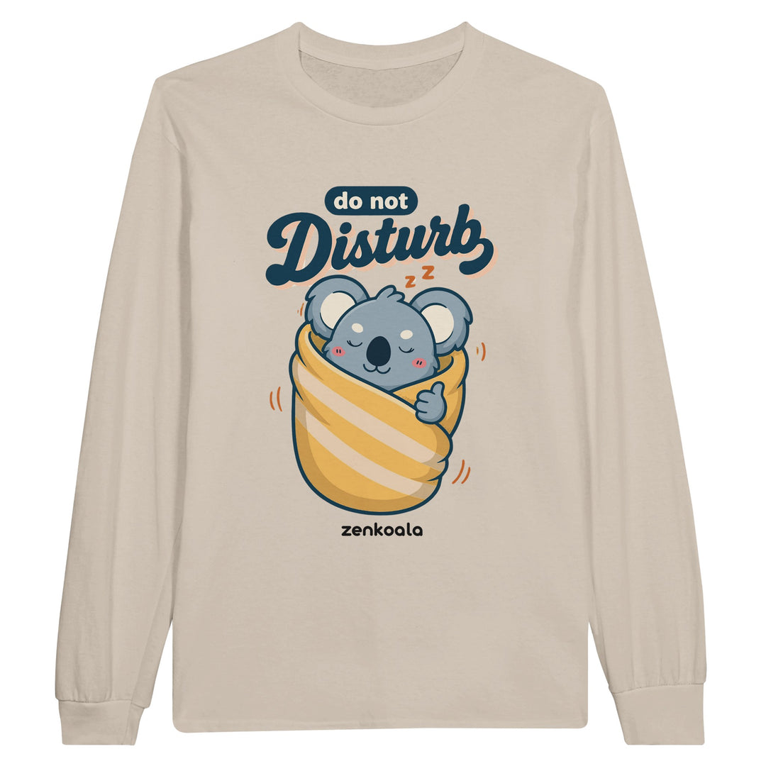 Do Not Disturb Koala feel-good long sleeve tee in sand, Zen Koala Australia