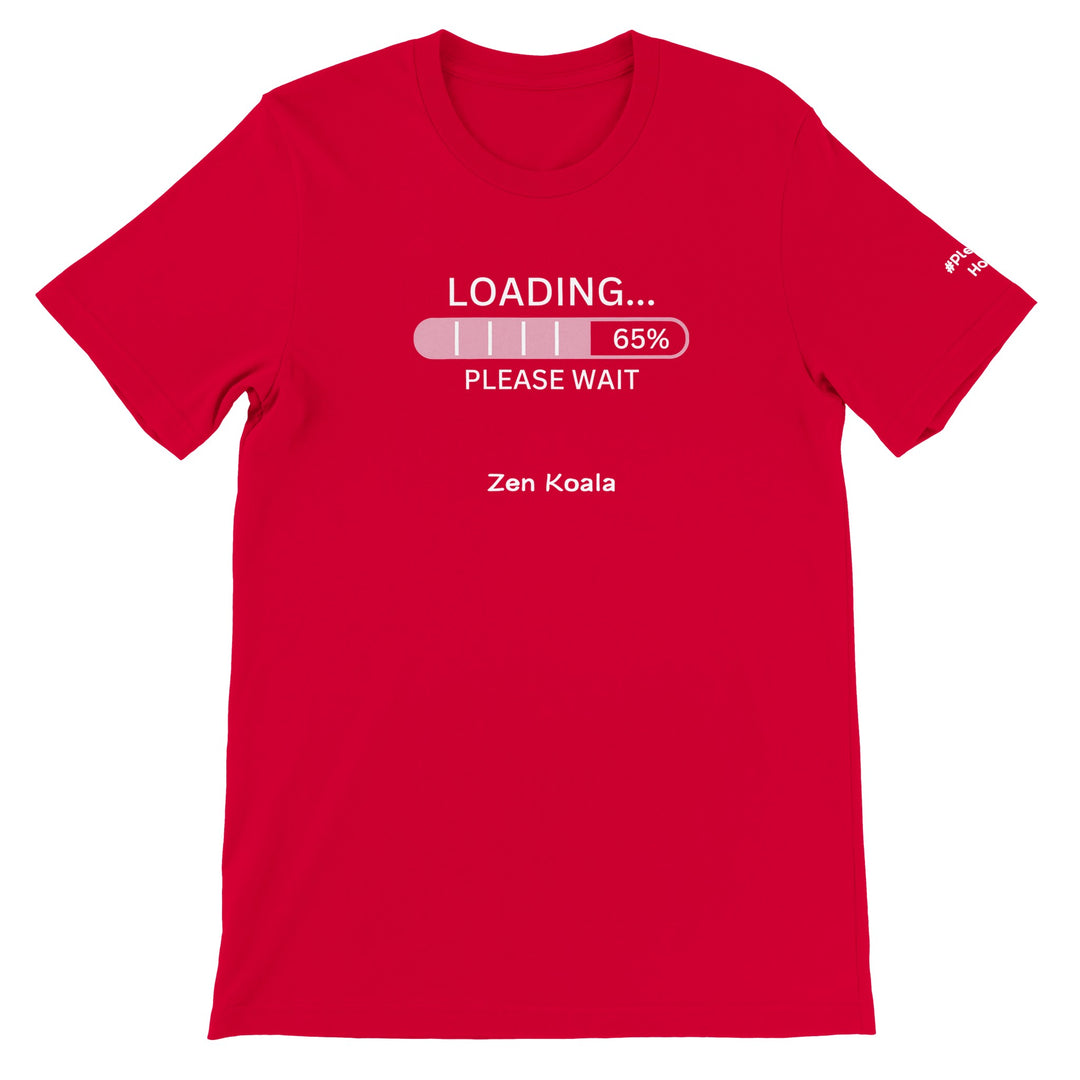 Loading feel-good tee — still figuring it out, still a work in progress. Progress over finished, every time. Zen Koala Australia