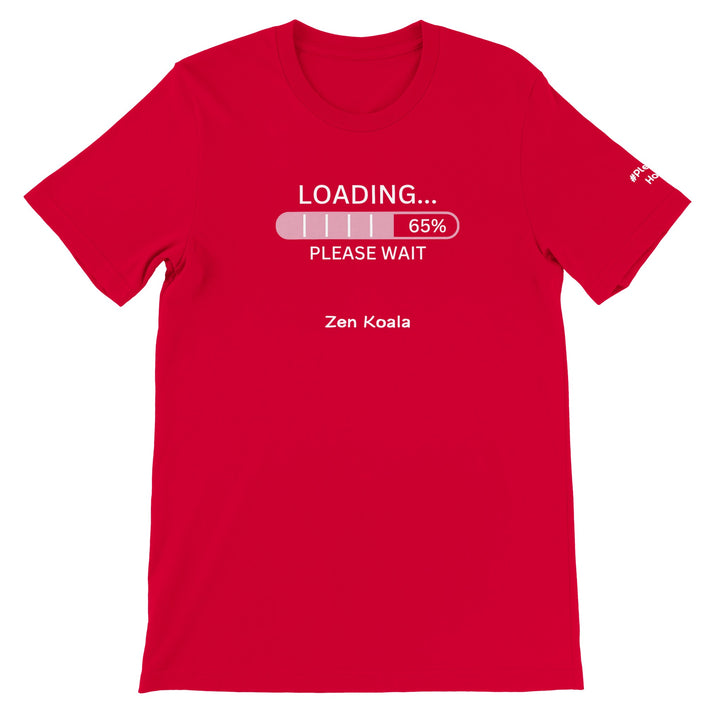 Loading feel-good tee — still figuring it out, still a work in progress. Progress over finished, every time. Zen Koala Australia