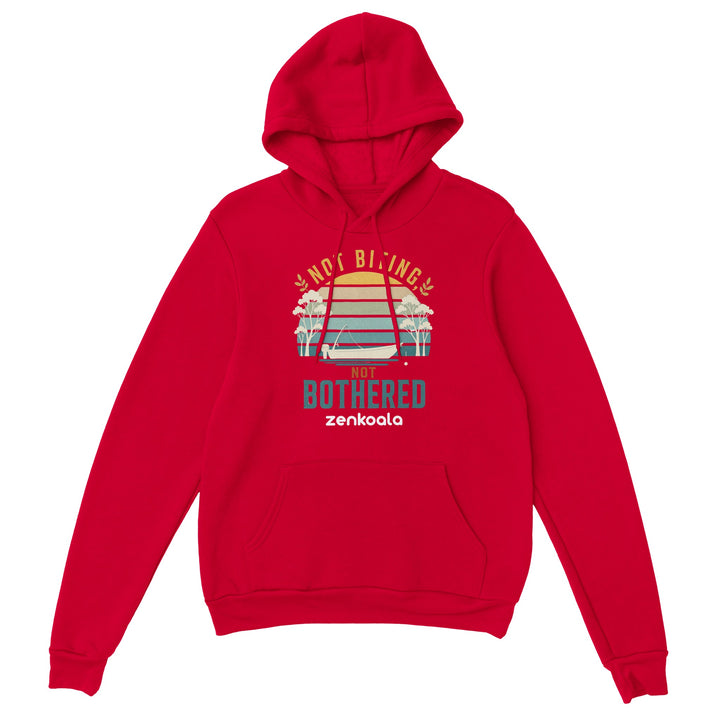 Not Biting Not Bothered feel-good hoodie in Red — Zen Koala Australia